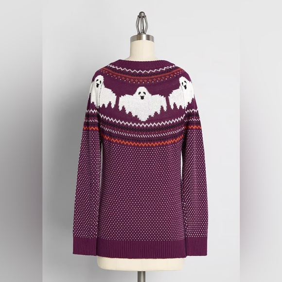 ModCloth | Here For the Boos Fair Isle Ghost Sweater - Picture 7 of 10